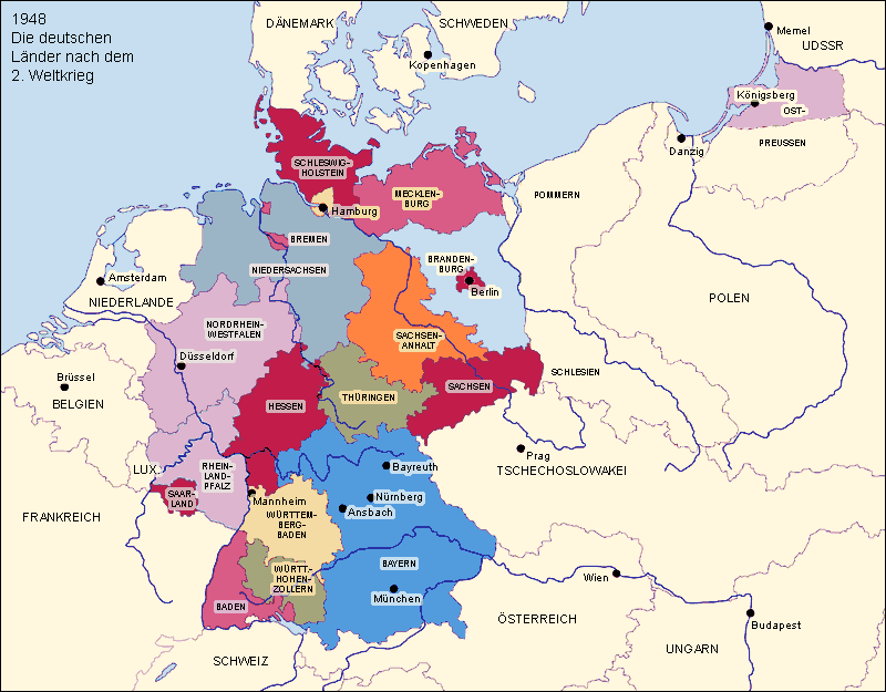 1948 - Die Länder nach dem 2. Weltkrieg